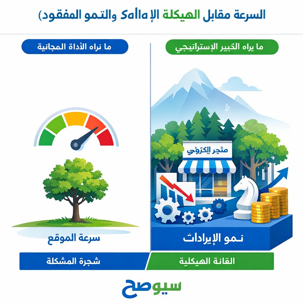 سيناريو التجارة الإلكترونية: السرعة مقابل الهيكلة الاستراتيجية (مثال Salla والنمو المفقود)