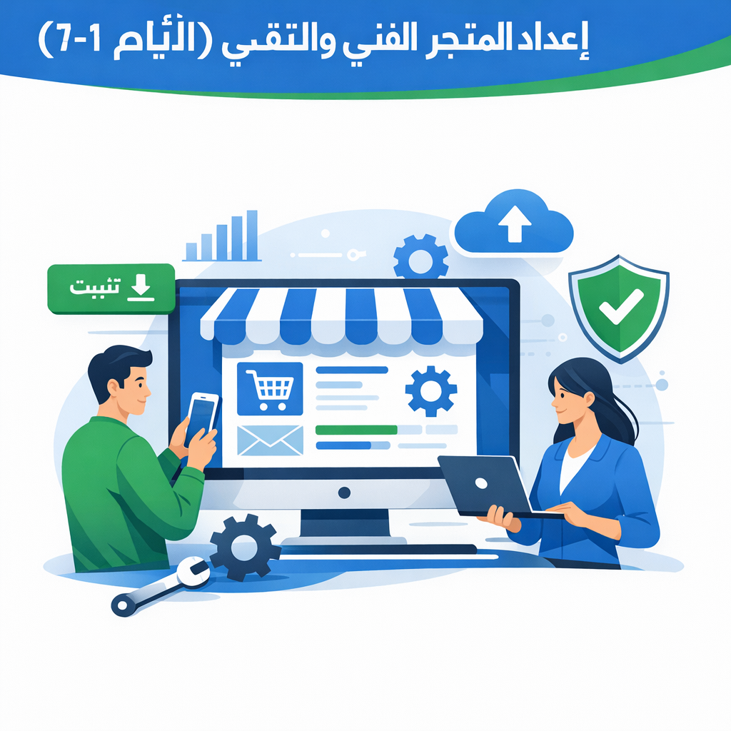 المرحلة الأولى: إعداد المتجر الفني والتقني (الأيام 1-7)