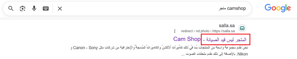 Store is not under maintenance error in search results