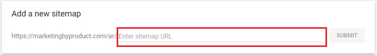Pasting and submitting the sitemap URL in Google Search Console
