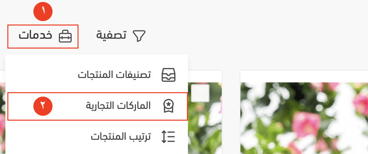 Reaching brands from the Services menu in Salla
