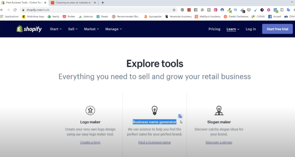 Create an online shopify store